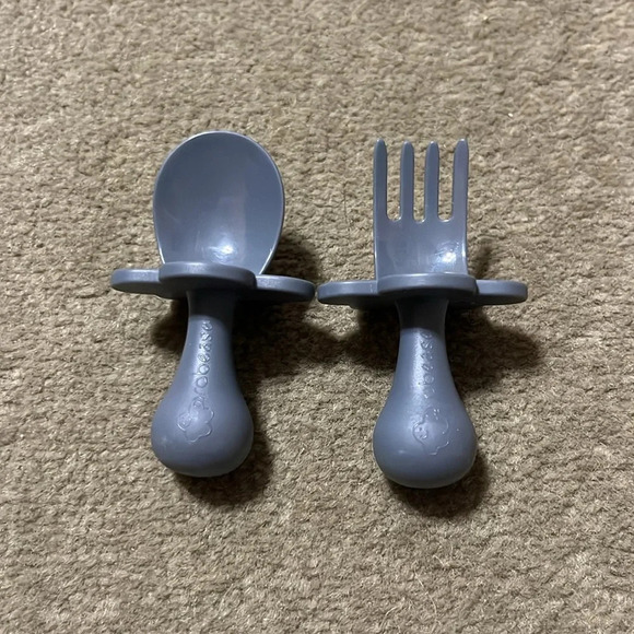 Grabease Toddler Spoon and Fork for First Stage Self Feeding for Babies - Picture 2 of 3
